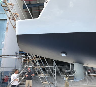 Hull Inspection by Jeff Jones of Bahamas Catamaran Sales