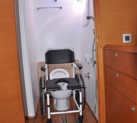 Disabled Person Accessable Head / Bathroom aboard LAGOON 620 Catamaran