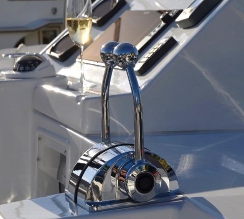 Throttles of 450F Lagoon Catamaran Yacht