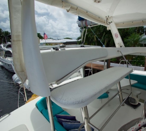 Englossed Helm Bench of Leopard 46 Catamaran