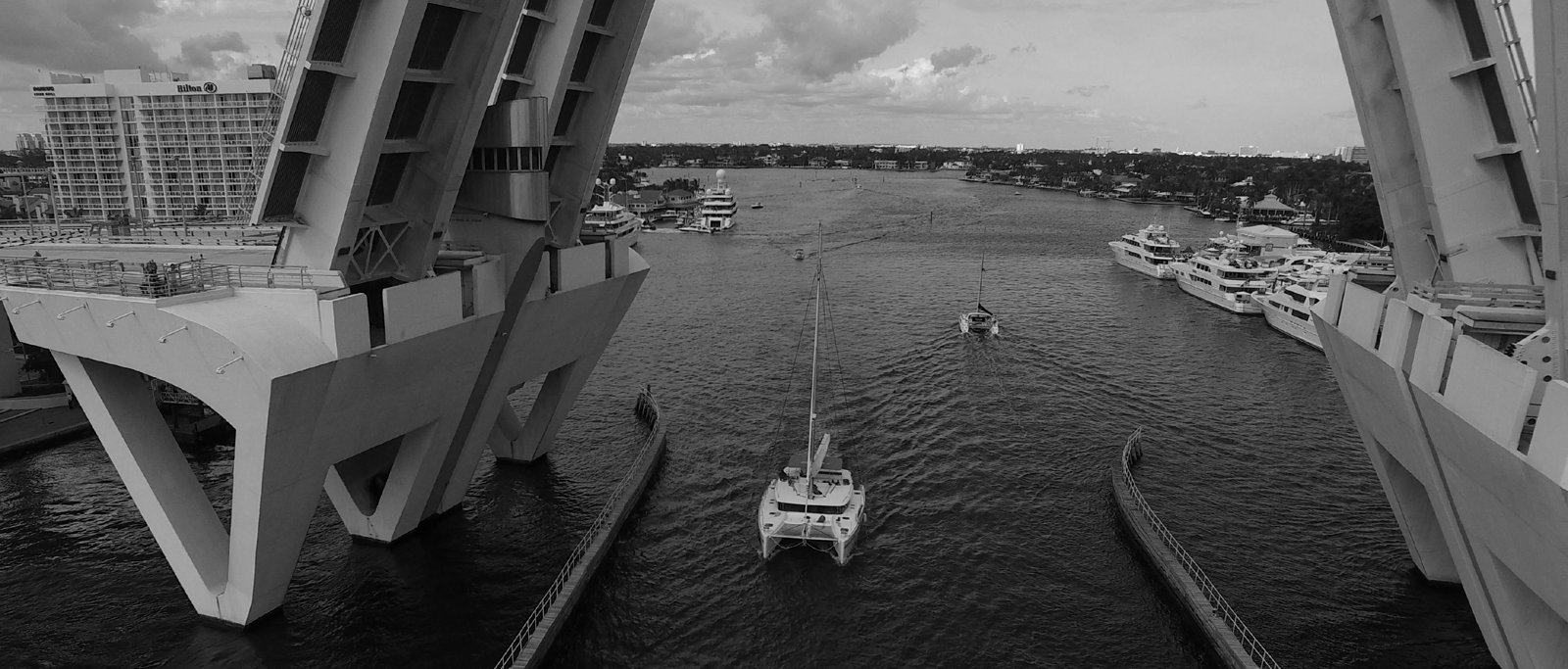LAGOON 450F Catamaran sailing through Fort Lauderdale Marina